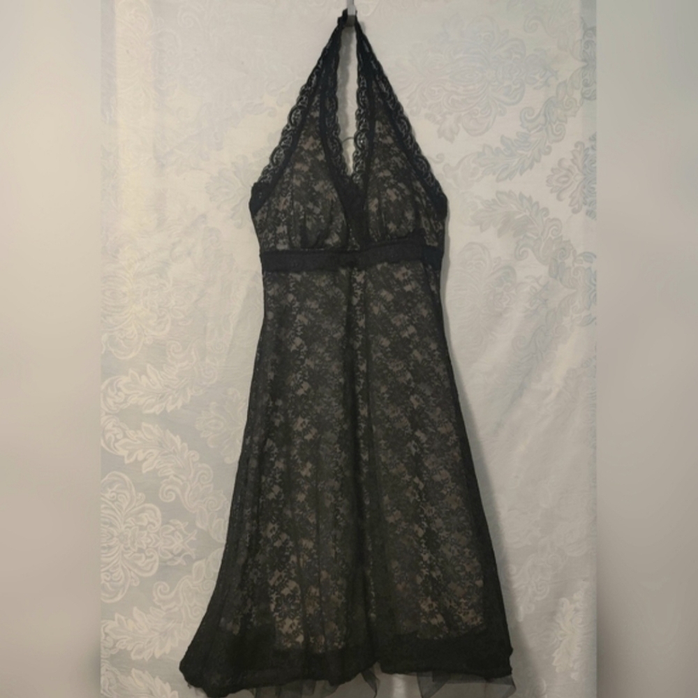 Lace Halter Bias Dress
